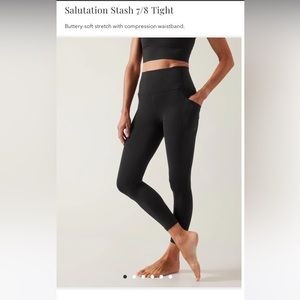 New Athleta Salutation Stash Pocket II 7/8 tights